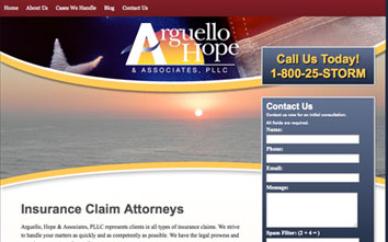 Arguello Hope and Associates Storm Damage Claim Website
